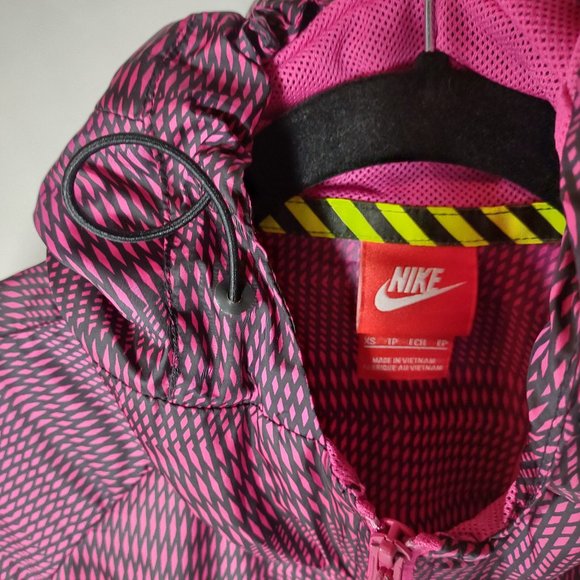 Nike Track & Field Pink Black Jacket Hooded XS Women - Picture 3 of 8